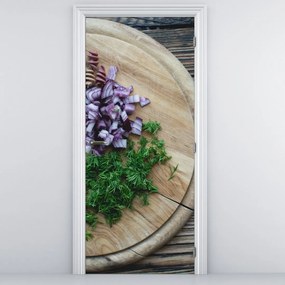 Fototapeta na dvere - Z kuchynskej dosky (95x205cm)