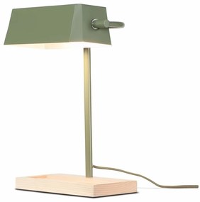 Stolová lampa s kovovým tienidlom v zeleno-prírodnej farbe (výška 40 cm) Cambridge – it's about RoMi