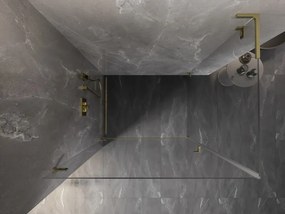 Mexen Lunar-B L, 1-krídlový sprchový kút, ľavý, 90 x 70 cm, 8mm číre sklo, zlatý matný profil, 832L-090-070-55-00-L