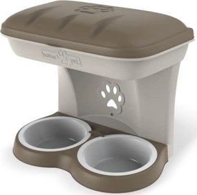 BAMA Misky pre psov na zavesenie na stenu, hnedosivá