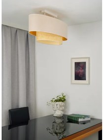 Duolla - Prisadený luster DOUBLE OVAL RATTAN 2xE27/15W/230V krémová/ratan