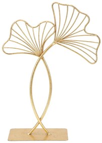 Dekorácia v zlatej farbe Mauro Ferretti Leaf Glam, výška 35 cm