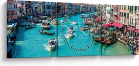 Obraz - Canal Grande, Benátky, Taliansko (s hodinami) (90x30 cm)