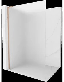 Mexen Kioto L sprchová stena Walk-in 70 x 200 cm, mliečne sklo, brúsená meď - 800-070-103-65-30