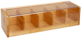 Drevený organizér na čaj Modern, 36x11x9,5 cm