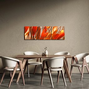 Obraz okvetných lístkov (s hodinami) (90x30 cm)