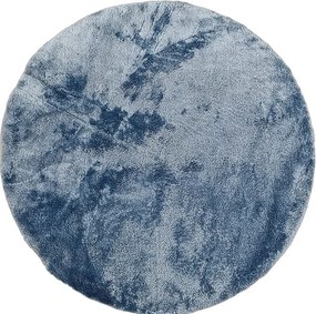 Okrúhly modrý koberec Plush Deluxe – plyšový vlas 30 mm Rozmer: 120x120 cm