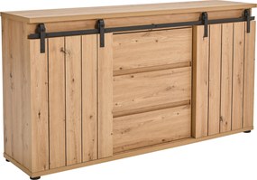 XXXLutz ŠIROKÁ KOMODA, čierna, farba duba, 160/86/40 cm Landscape - Komody - 002798028301
