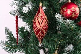 Sada vianočných závesných dekorácií MARIEN zlatá / červená (70 ks)