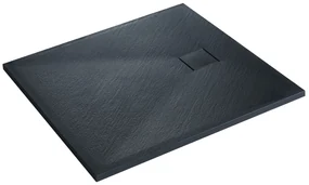 Erga Hyper, SMC sprchová vanička 130x90x2,6 cm + sifón, čierna matná, ERG-V06-SMC-9013S-BK