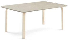 Stôl ELTON, 1800x800x590 mm, linoleum - šedá, breza