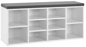 InternetovaZahrada Lavica na topánky 104x30x48 cm - biela