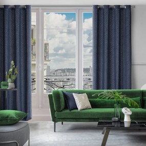 ZÁVES NA KRÚŽKOCH PIERRE CARDIN INGA 140X250 CM TMAVOMODRÁ