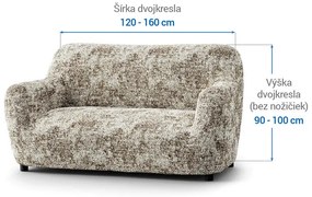 Bielastické poťahy MARMO béžové dvojkreslo (š. 120 - 160 cm)