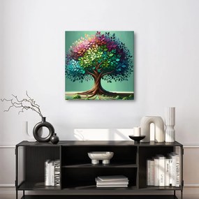 Obraz farebný strom života na plátne
