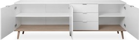 Široká komoda Göteborg, biela/dub sonoma