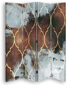 Gario Paraván Marocký ďatelina v hnedej farbe Rozmery: 145 x 170 cm, Prevedenie: Klasický paraván