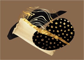 Sklenený obraz - Abstrakcia golden brown N⁰1 (70x50 cm)
