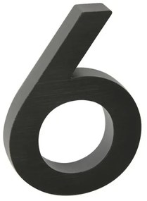 Domové číslo "6", RN.100LV, brúsené, čierna