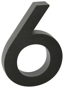 Domové číslo "6", RN.100LV, brúsené, čierna