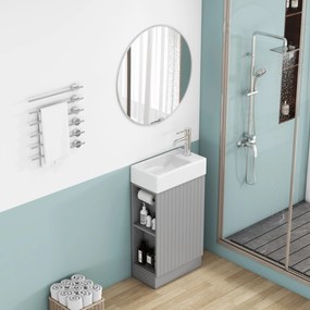 Voľne stojaca skrinka s umývadlom Houseland Ruvin 46 cm sivá