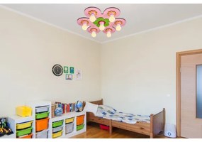 Detské stropné svietidlo LUCCA 7xE27/24W/230V ružové