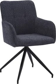 Jedálenská stolička Francis, tmavo šedá štruktúrovaná látka%