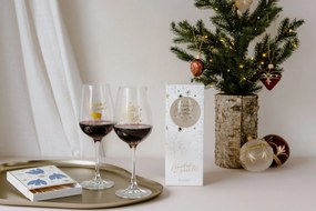 Bella Rose Pohár na víno Štěstí, zdraví, pokoj svatý + vianočná krabička