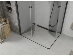 Mexen Lima Duo sprchový kút so skladacími dverami 80(dvere) x 70(dvere), 6mm číre sklo, čierny profil, 856-080-070-70-00-02