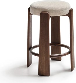 Béžová/v tmavo prírodnej farbe barová stolička z jaseňového dreva (výška sedadla 75 cm) Granite – Kave Home