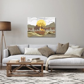 Sklenený obraz jeleňa (70x50 cm)