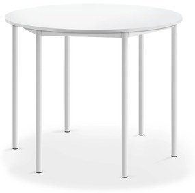 Stôl BORÅS, kruh, Ø1200x900 mm, laminát - biela, biela