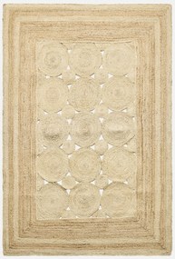 Ručne viazaný kusový koberec Noor J 35 Natural, 140x200, béžová, chodba / predsieň, Diamond Carpets India