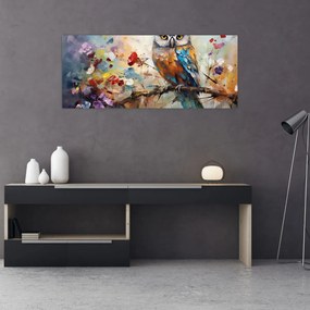Obraz - Maľovaná sova (120x50 cm)