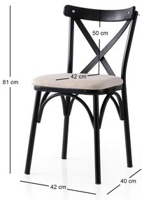 Sada jedálenských stoličiek Ekol Cream a Black, 2ks