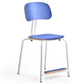 Školská stolička YNGVE, so 4 nohami, biela, modrá, V 500 mm