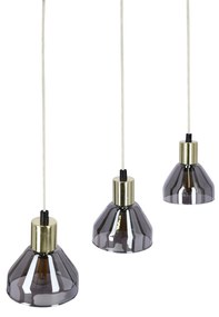Candellux Čierno-zlatý závesný luster Gregory pre žiarovku 3x E14 33-79008