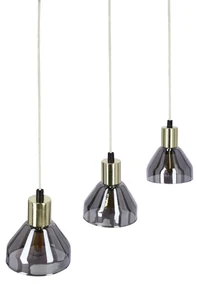 Candellux Čierno-zlatý závesný luster Gregory pre žiarovku 3x E14 33-79008