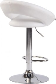 Barová stolička Olinda - koženka, chróm rám - biela