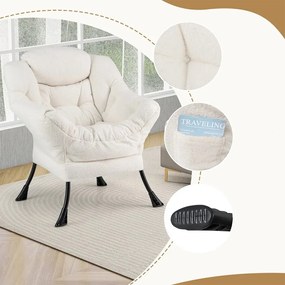 Relaxačné kreslo s podnožkou, biele