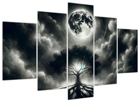 Obraz – Čiernobiely strom v splne (150x105 cm)