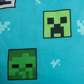 Zeleno-modré bavlnené detské obliečky na jednolôžko 140x200 cm Minecraft "Mobs Here" – Jerry Fabrics
