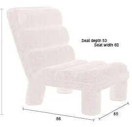 Taupe kreslo z textílie buklé Fern – Dutchbone