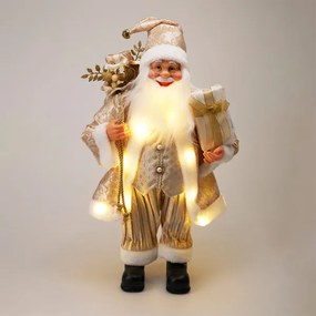 Santa Claus v zlatom oblečení s LED 60 cm