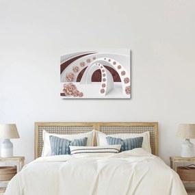 Sklenený obraz - 3D oblúky s kvetmi (70x50 cm)
