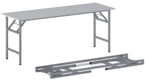 Konferenčný stôl FAST READY so striebornosivou podnožou 1700 x 500 x 750 mm, sivá