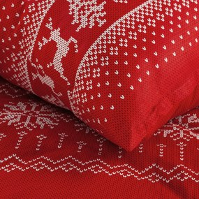 VIANOČNÉ OBLIEČKY Z MIKROVLÁKNA NOEL2 200X220 CM, 2KS 70X80 CM ČERVENÉ