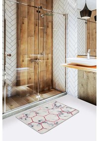 Biela/sivá kúpeľňová predložka 60x40 cm Honeycomb - Foutastic