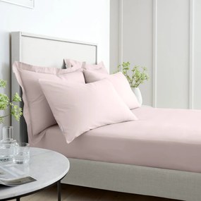 Ružová napínacia plachta z bavlneného perkálu 90x190 cm Cotton Percale – Bianca