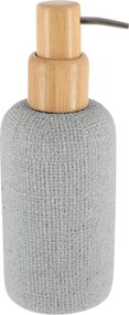 Dávkovač mydla Solena, sivá/s drevenými prvkami, 340 ml